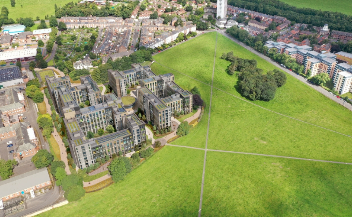 CGI impression of how the redeveloped site might look alongside Leazes Moor